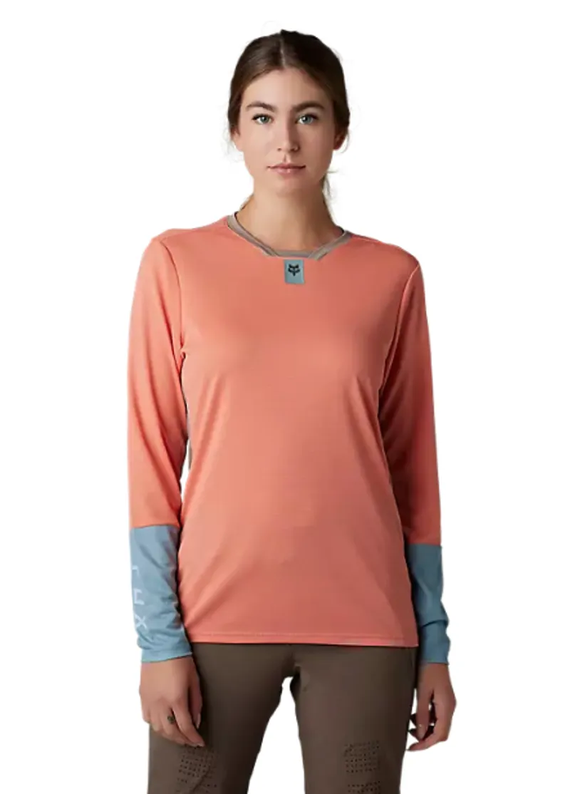 Fox Racing Women's Defend Long Sleeve Jersey in Salmon-1
